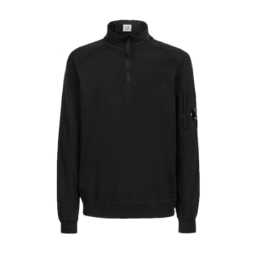 C.p. Company Light Fleece Half Zipped Sweatshirt Black