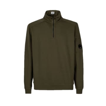 C.p. Company Light Fleece Half Zipped Sweatshirt Ivy Green