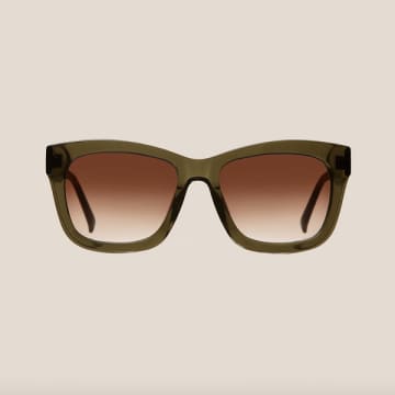 Ymc You Must Create Rosie Sunglasses Olive & Graduated Brown In Green