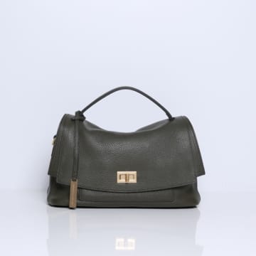 Smaak Amsterdam Ida Classic Leather Handbag In Green
