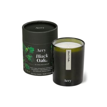 Aery Black Oak Botanical Scented Candle | Cedarwood Cardamom And Nutmeg