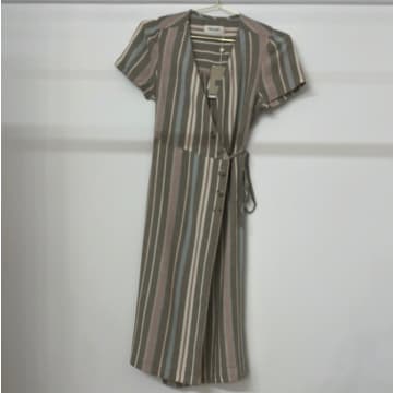 Anorak Indi & Cold Linen Cotton Stripe Wrap Dress