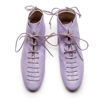 Tracey Neuls Magritte Lilac | Pale Violet Lace Up Leather Boots In Purple