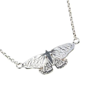 Amanda Coleman Butterfly Pendant In Sterling Silver In Metallic