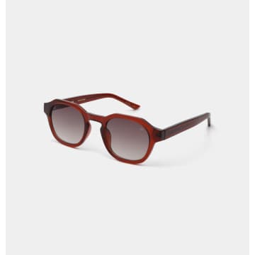 A.kjaerbede Zan Square Sunglasses In Brown Transparent