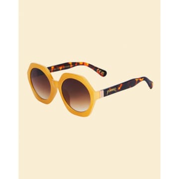 Lilac Rose Powder Luxe Georgie Sunglasses In Custard/tortoiseshell