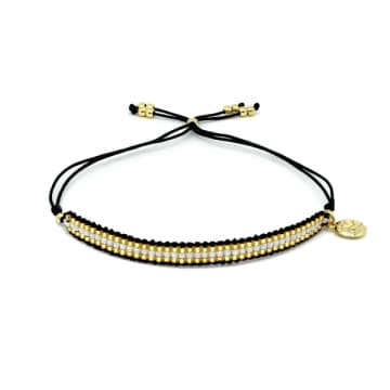 Boho Betty Faith Gold & Black Beaded Friendship Bracelet