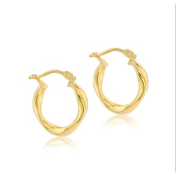 Posh Totty Designs 18ct Gold Plated Twisted Creole Hoop Earrings