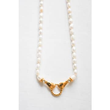 Bon Bon Gold Hands And Pearl Necklace