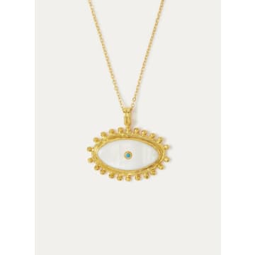 Ottoman Hands Bodega Eye Mother Of Pearl Pendant Necklace