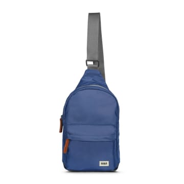 Roka Cross Body Shoulder Bag Willesden B Large In Recycled Sustainable Nylon Burnt Blue
