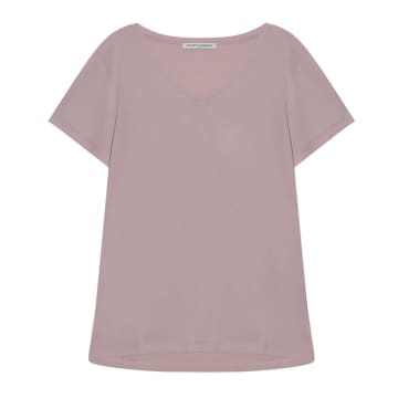 Cashmere-fashion-store Trusted Handwork Cotton T-shirt V-neck Short Arm
