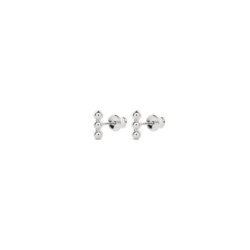 Tuskcollection Triple Bubble Silver Studd Earrings In Metallic
