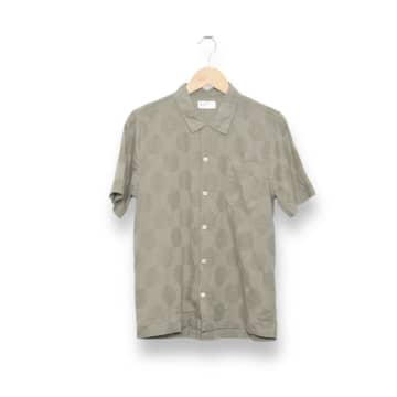 Universal Works Road Shirt Dot Cotton Lt Olive 28684 In Green