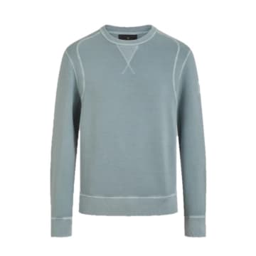 Shop Belstaff Gibe Sweatshirt Garment Dye Lightweight Fleece Steel Green