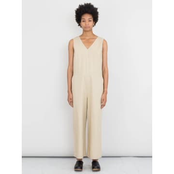 Folk V Overall Jumpsuit In Tan Ripstop In Neutrals