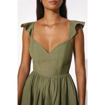 By Malina Emery Dress In Olive In Green