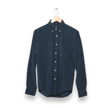 Portuguese Flannel Cord Button Down Navy In Blue
