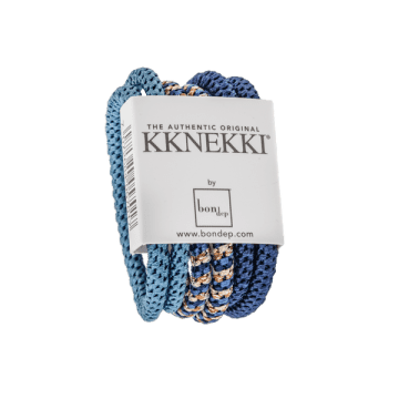 Bon Dep Set Of 6 Shades Of Blue Slim Kknekki Hair Ties