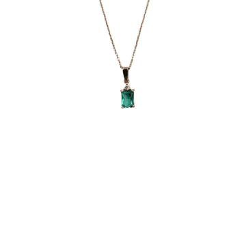 Sixton Grey Square Jewel Drop Necklace