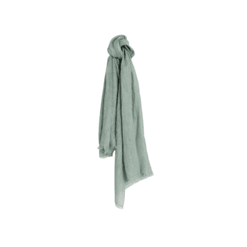 Indi And Cold Plain Linen Scarf In Aloe