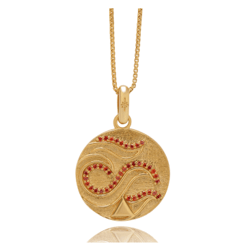 Rachel Jackson Elements Fire Art Coin Necklace In Gold