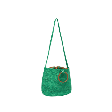 Nice Things Jute Basket Bag In Green