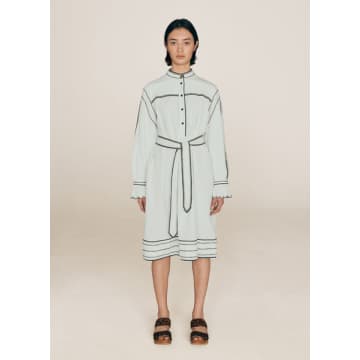 Ymc You Must Create Seam-detailing Belted Dress In Blue