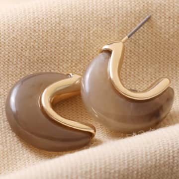 Karabo Cocoa Organic Resin Hoop Ear-rings