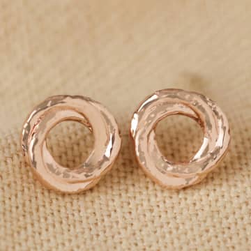 Karabo Organic Russian Ring Molten Stud Ear-rings In Rose Gold