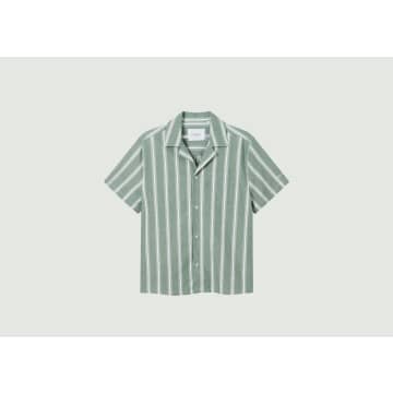Les Deux Lawson Stripe Ss Shirt In Grey