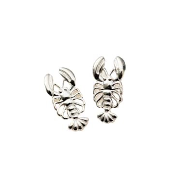 Posh Totty Designs Sterling Silver Lobster Stud Earrings In Metallic