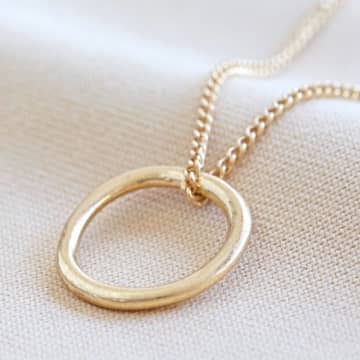 Karabo Organic Style Hoop Gold Necklace