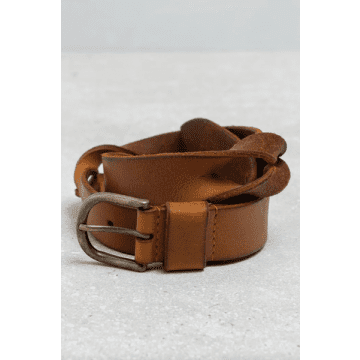 Indi And Cold Plaited Leather Belt