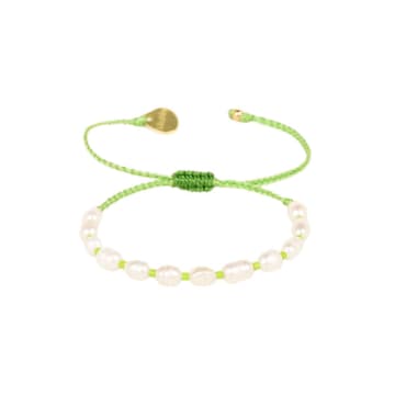 Mishky Dotted Pearls Bracelet In Green