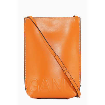 Ganni Small Banner Crossbody Bag In Orange