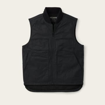 Filson Tin Cloth Insulated Work Vest In Charcoal (grey)