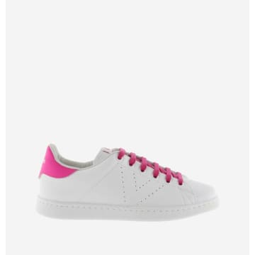 Victoria Tenis Faux Leather Neon Pink Sneakers
