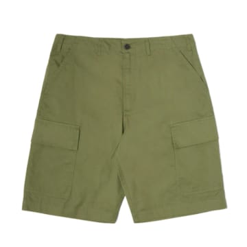 Universal Works Mw Cargo Short In Olive Fine Twill In Green