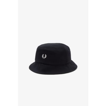 Fred Perry Pique Bucket Hat In Blue