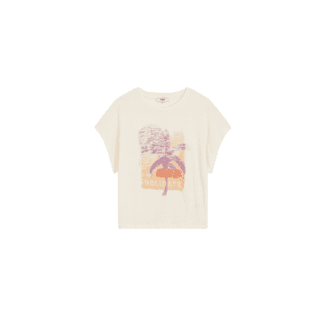 Suncoo Manoe Print T-shirt In Blanc Casse