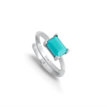 Sarah Verity Indu Turquoise Silver Ring In Blue