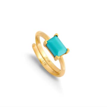 Sarah Verity Indu Turquoise Gold Ring In Blue
