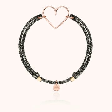 Atelier Paulin Mini Heart Black Lurex Cord Bracelet