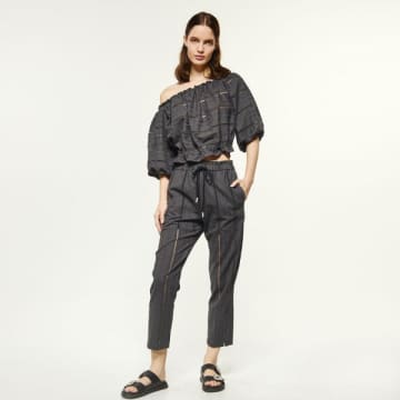 Access Fashion Charcoal Allegra Embroidered Pants