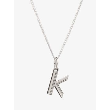 Rachel Jackson K Silver Initial Pendant Necklace In Metallic