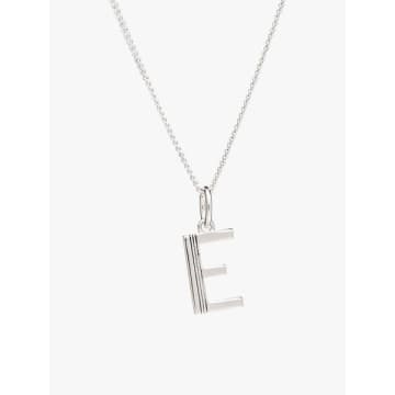 Rachel Jackson Silver E Initial Pendant Necklace In Metallic