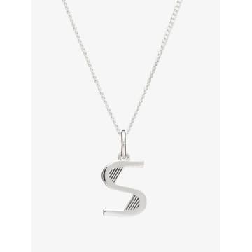 Rachel Jackson Silver S Initial Pendant Necklace In Metallic
