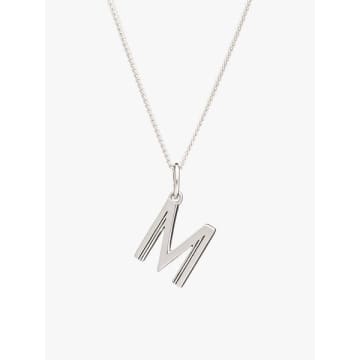 Rachel Jackson Silver M Initial Pendant Necklace In Metallic
