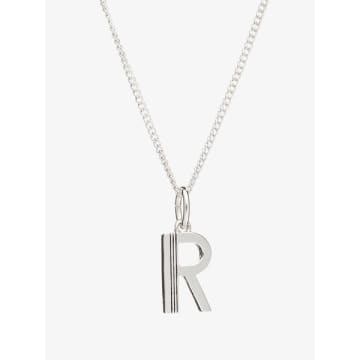 Rachel Jackson Silver R Initial Pendant Necklace In Metallic